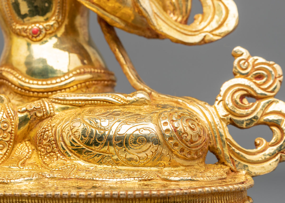 Manjushri Sculpture | Tibetan Bodhisattva Copper Figurine