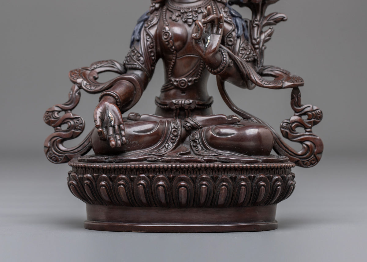 Symbol of Longevity White Tara Statue | Handcrafted Oxidized Sculpture
