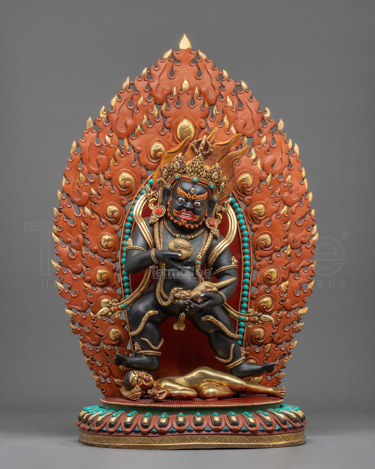 Black Dzambhala Statue | Fierce Form of Wealth and Protection