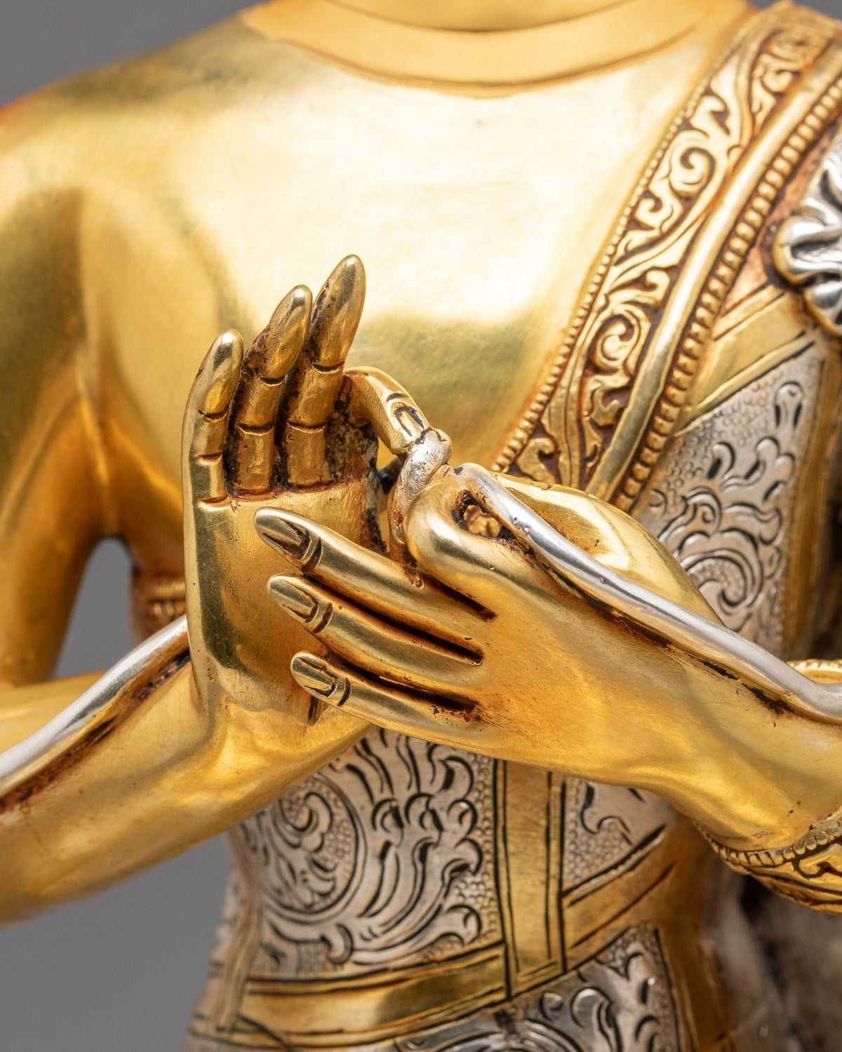 Maitreya Buddha Statue Future of Compassion | 24K Gold Gilded Copper Statue