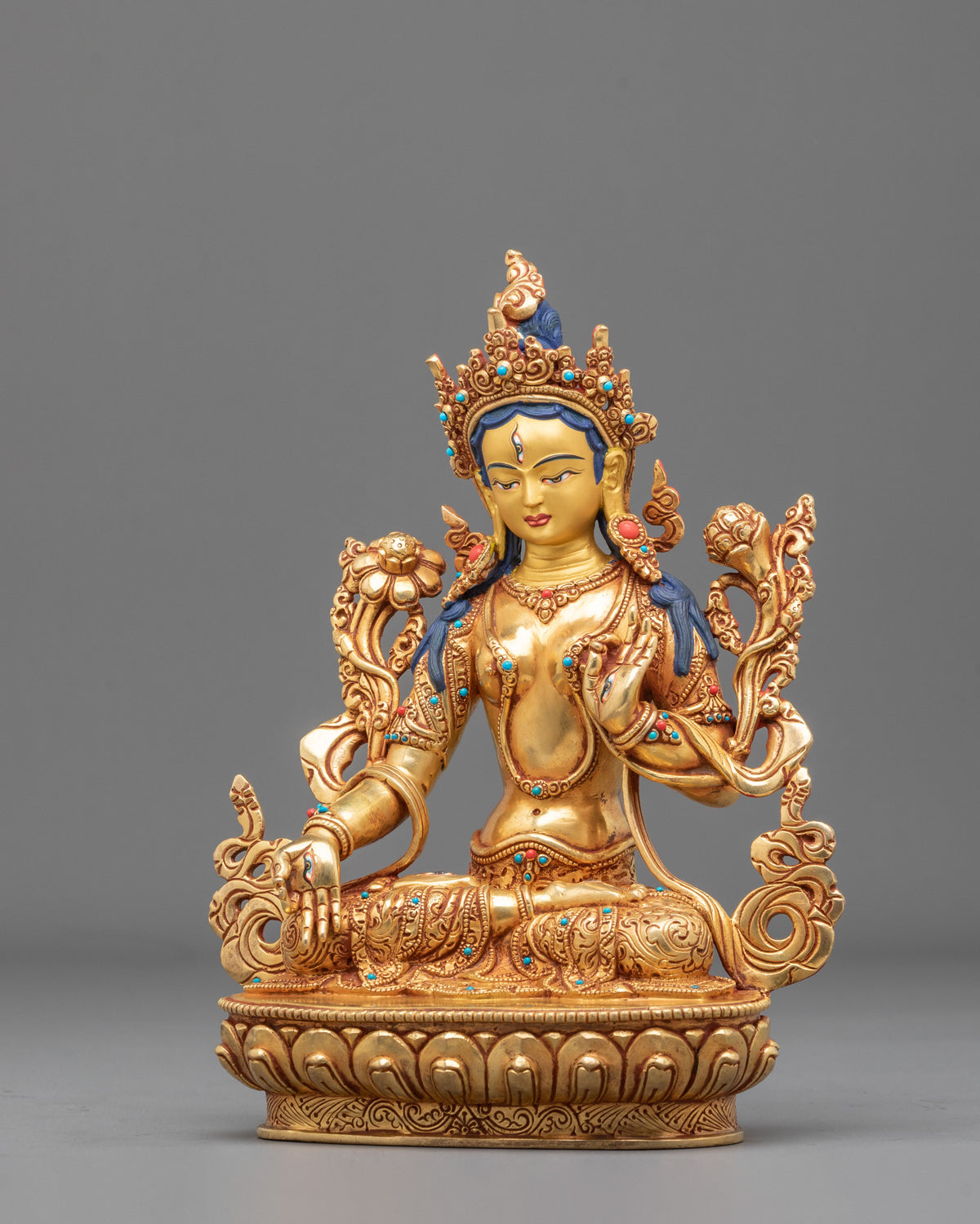 Goddess White Tara Hand Carved Statue | Goddess White Tara Hand Carved Statue