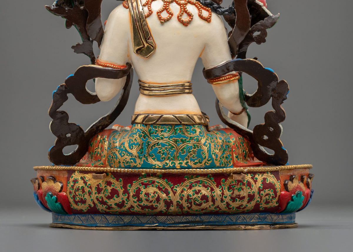 White Tara Meditation Altar Statue | Buddhist Deity of Compassion