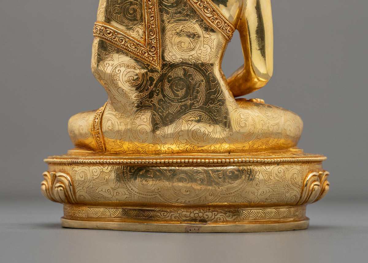 Handmade Amitabha Buddha 24K Gold Coated Sculpture