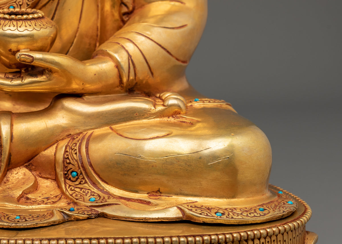 Statue of Shakyamuni Buddha the Enlightened One | 24K Gold Gilded