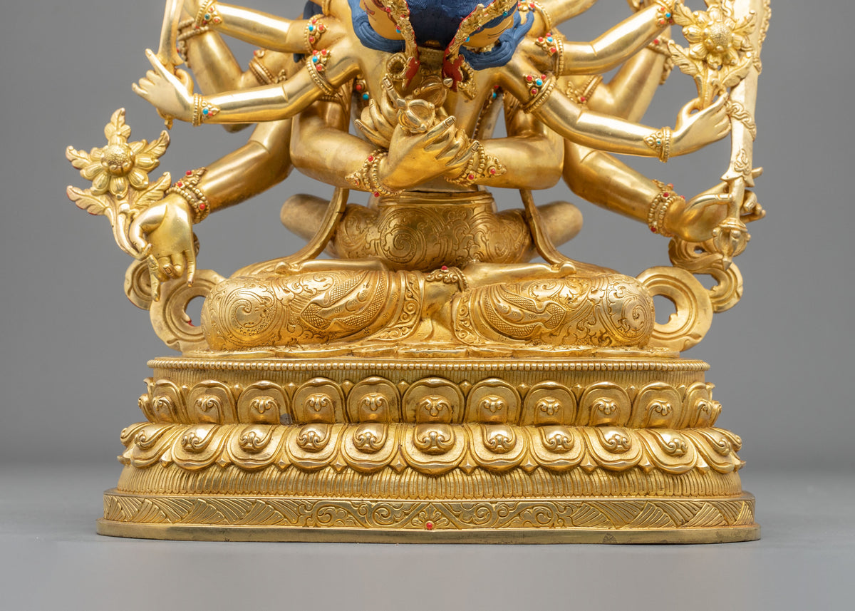Guhyasamaja Handcrafted Statue with 24K Gold Gilding