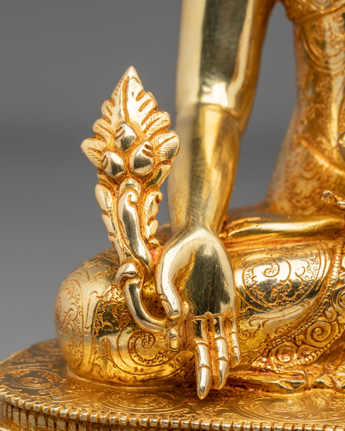 Medicine Buddha 24K Gold Gilded Copper Statue