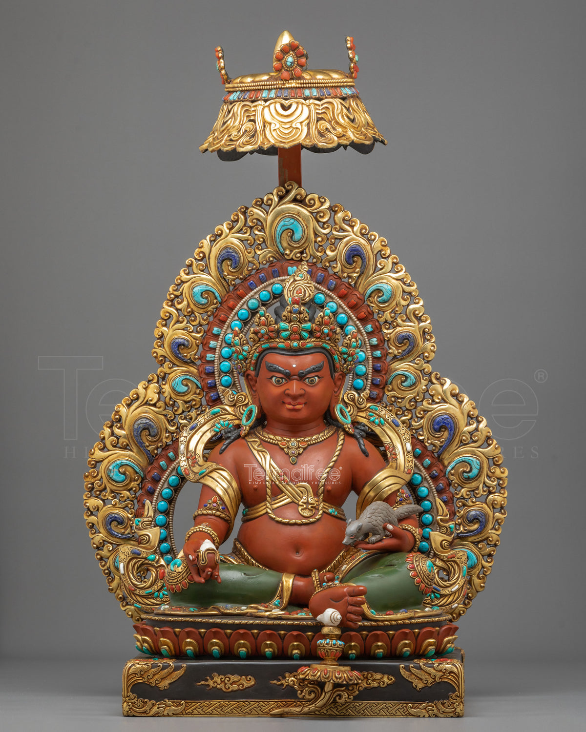 Handmade Copper Statue of Jambhala | Deity of Wealth and Generosity