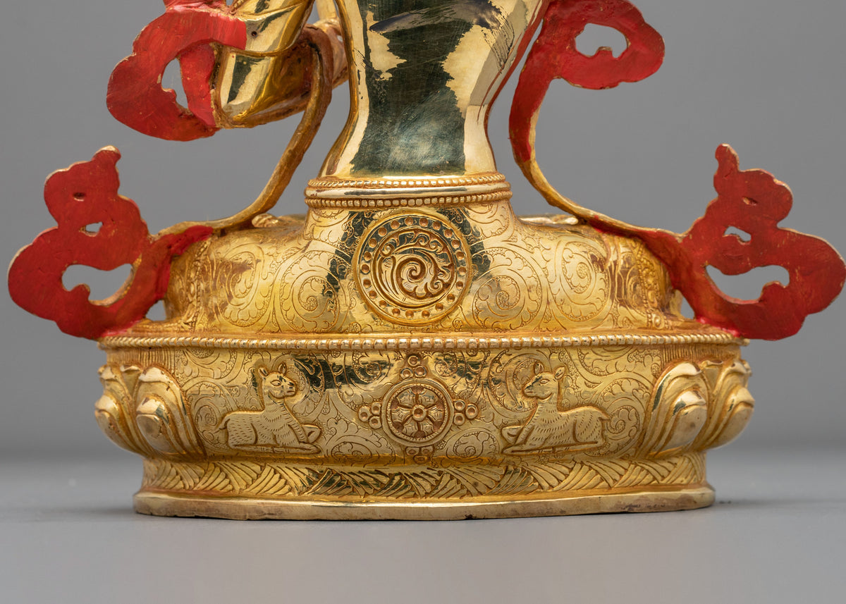 Manjushri Sculpture | Tibetan Bodhisattva Copper Figurine