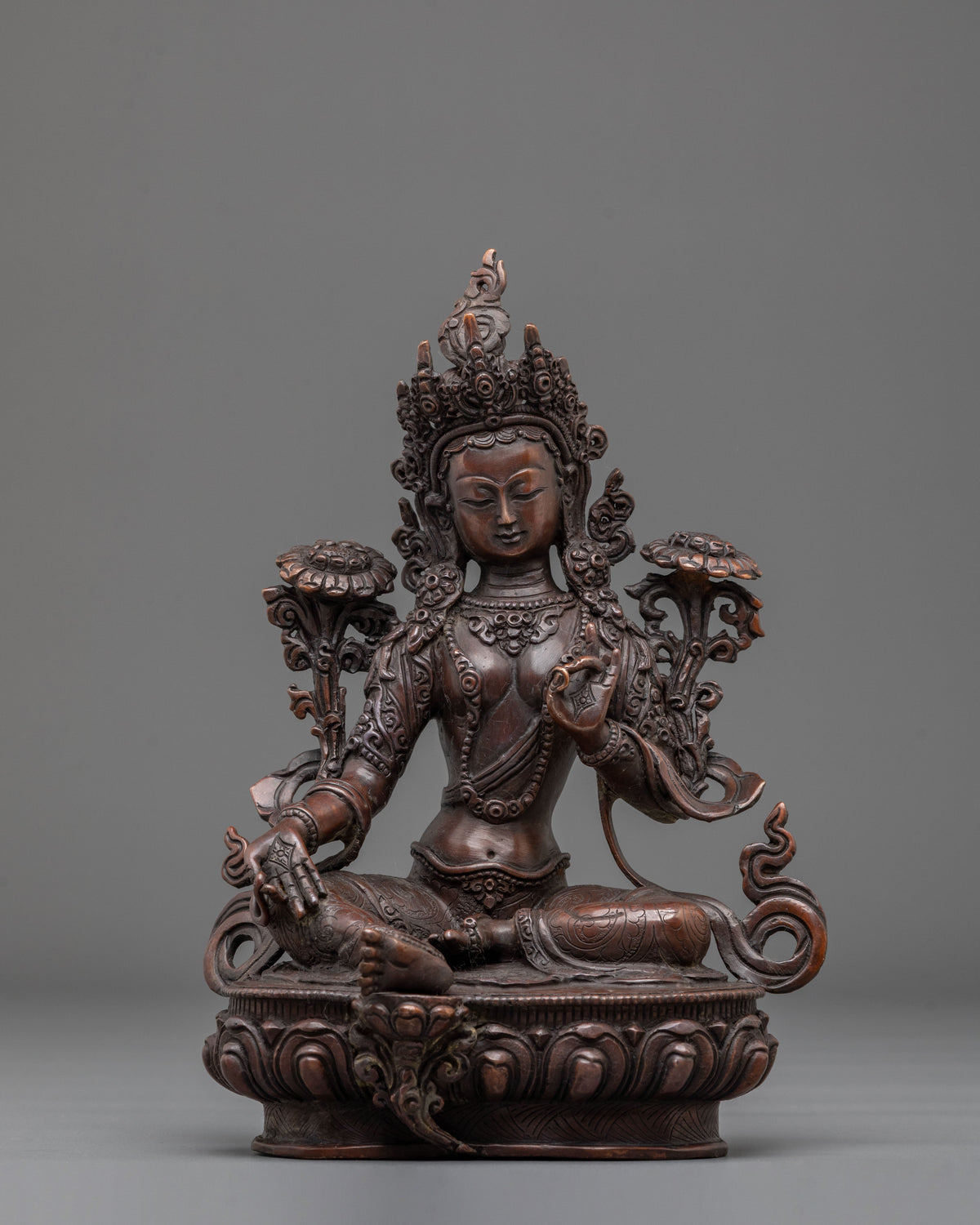 Green Tara Handmade Copper Statue for Meditation