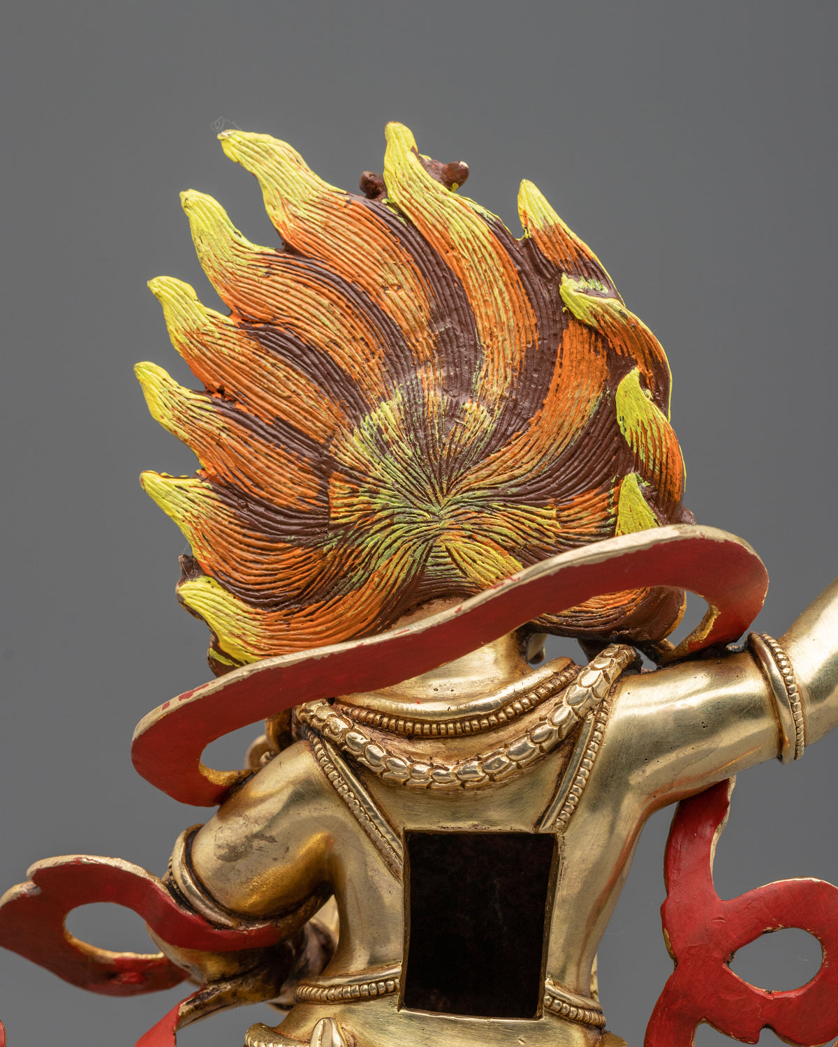 Vajrapani 24K Gold Gilded Sculpture: Wrathful Protector and Holder of the Vajra