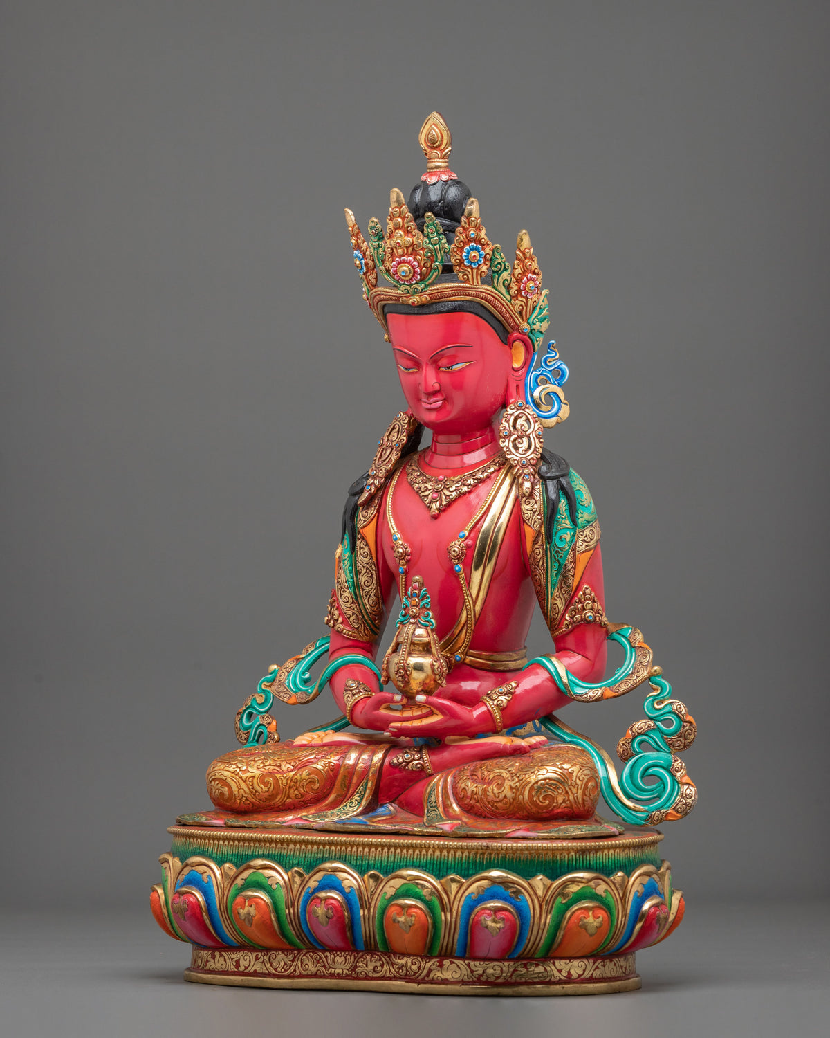 Amitayus Traditional Copper Statue | | Buddha of Infinite Life and Longevity