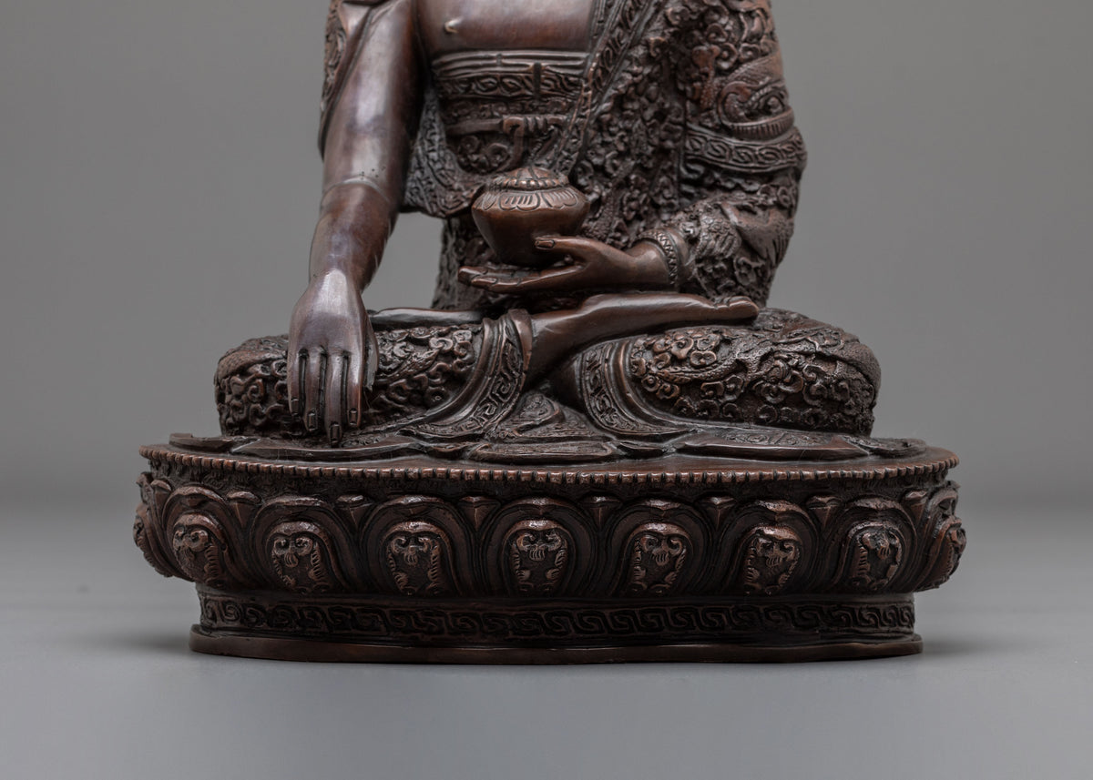 Shakyamuni Buddha Oxidized Copper Statue | The Awakened One