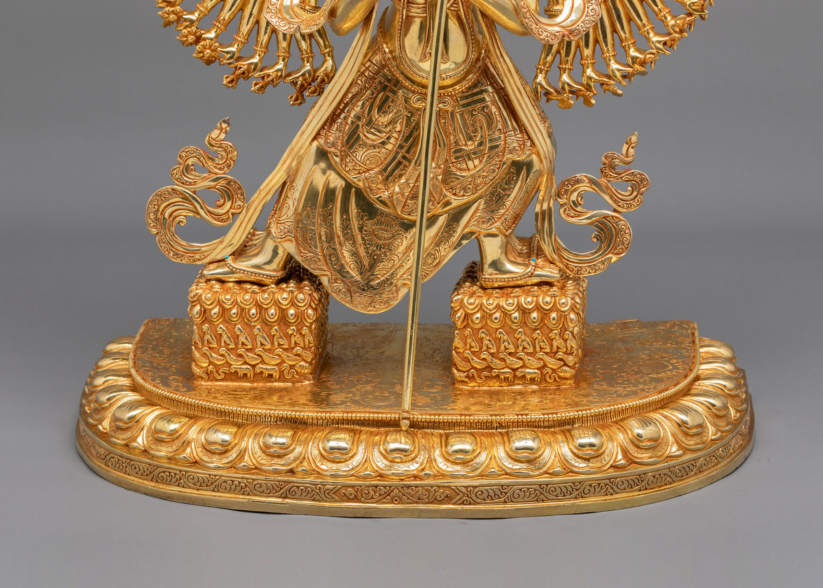 1000 Armed Dukar Buddhist Sculpture | Symbol of Protection and Victory