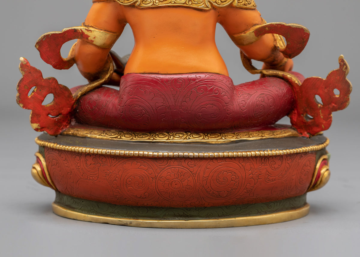 Dzambhala Sculpture | 24K Gold Gilded Buddhist Deity Figurine