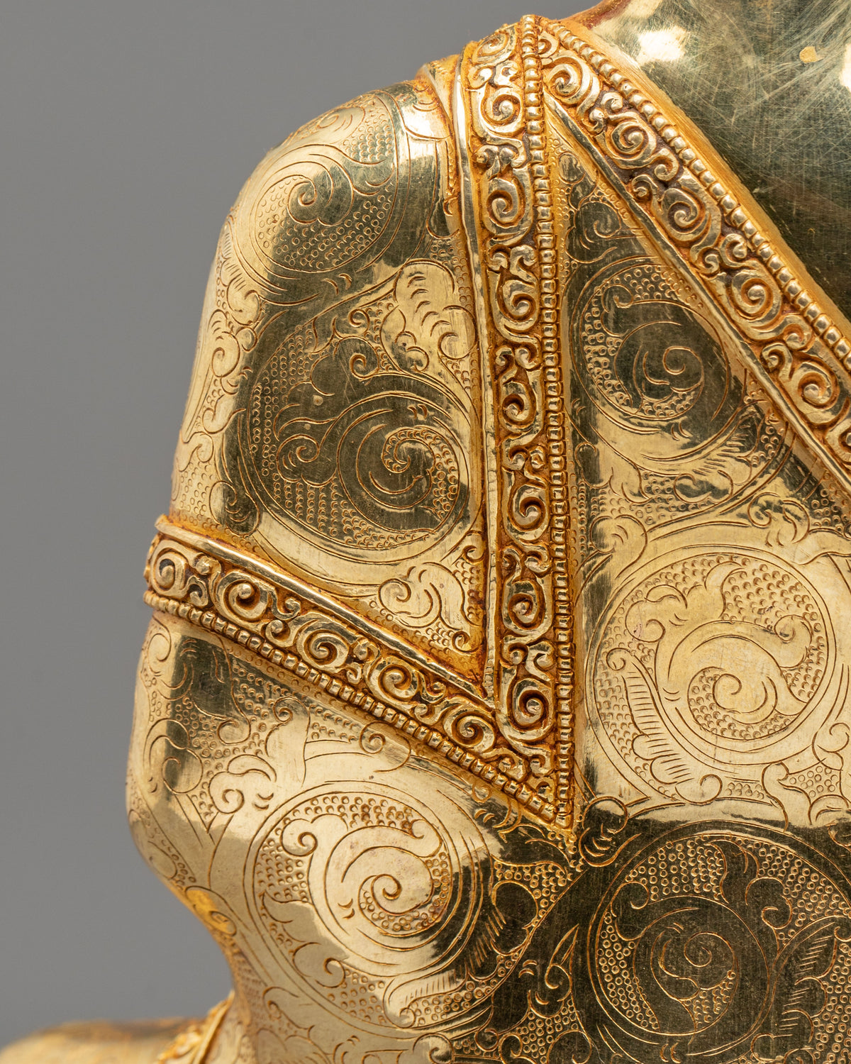 Handmade Amitabha Buddha 24K Gold Coated Sculpture