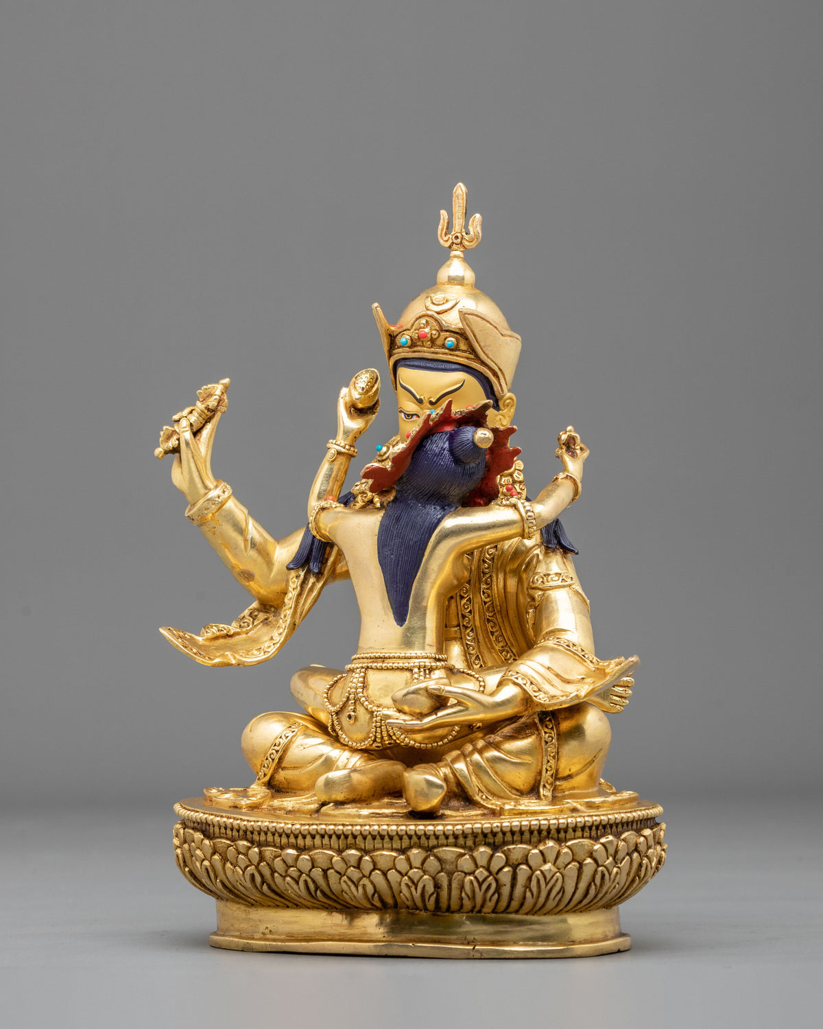 Guru Rinpoche With Consort | Sacred Vajrayana Sculpture
