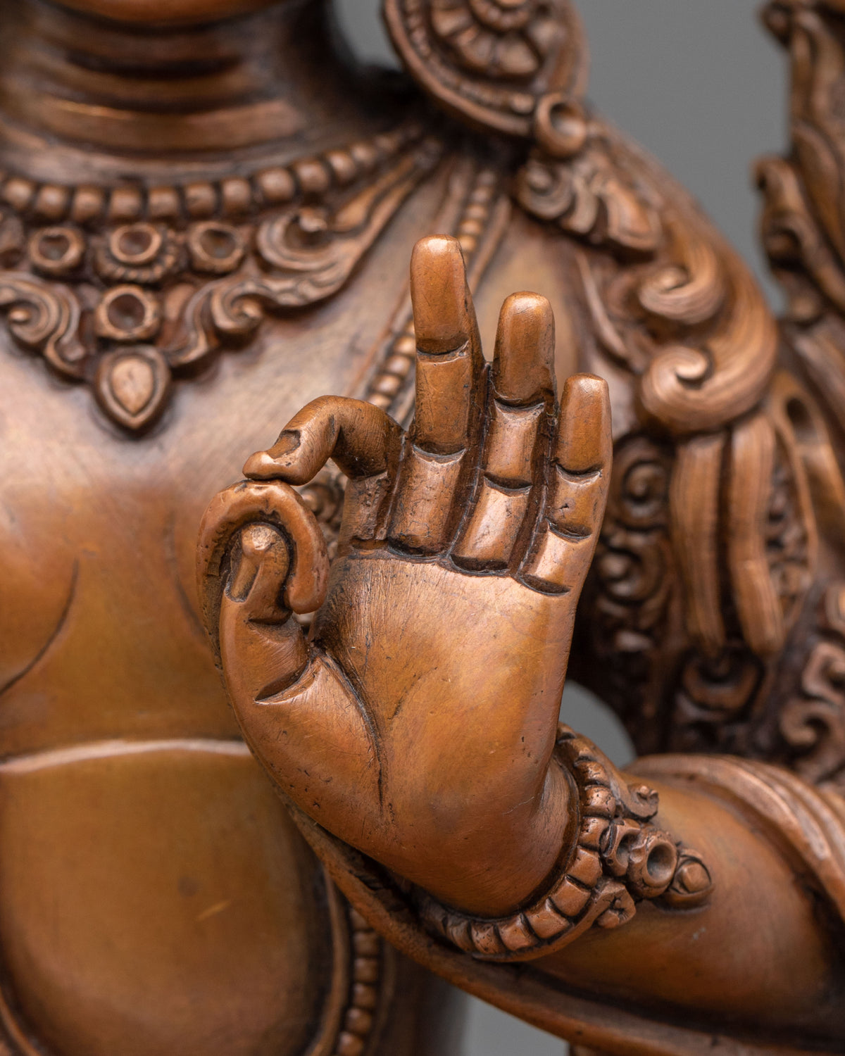 Manjushri Oxidized Copper Sculpture | Himalayan Buddhist Sacred Art