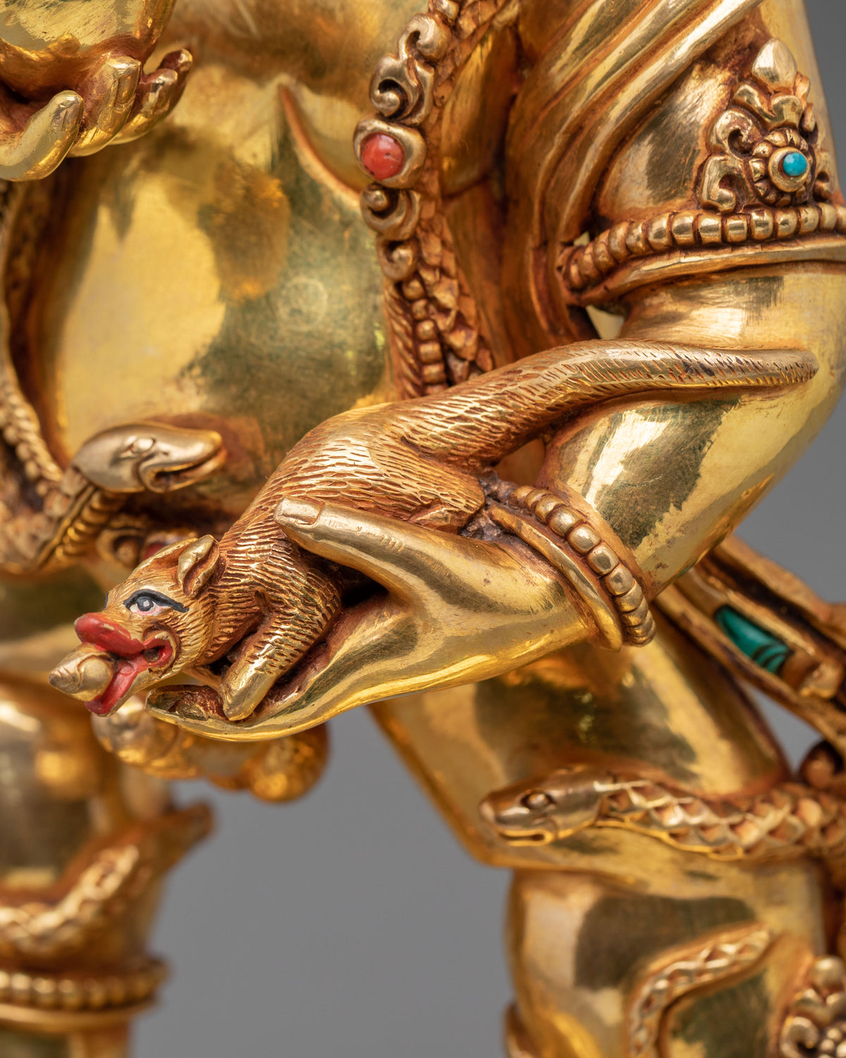 Black Dzambhala Copper Statue | Wrathful Wealth Deity