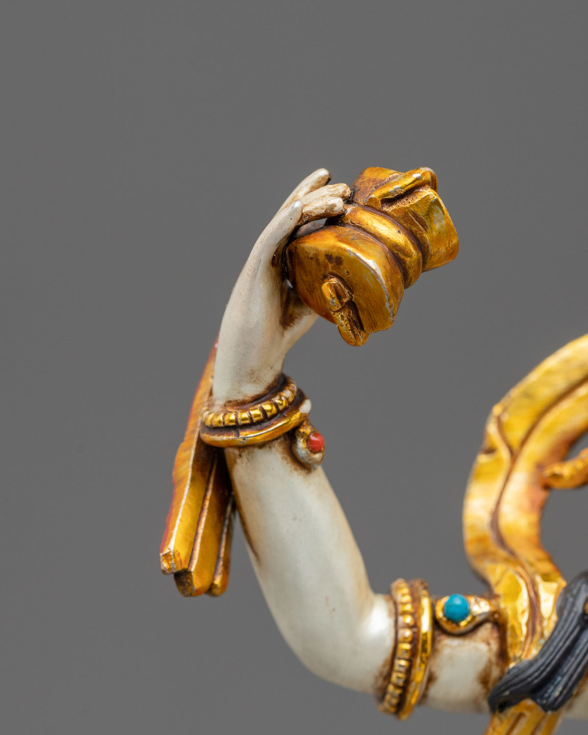 Machig Labdron Vajrayana Statue | Copper Statue with Hand carved Gemstones