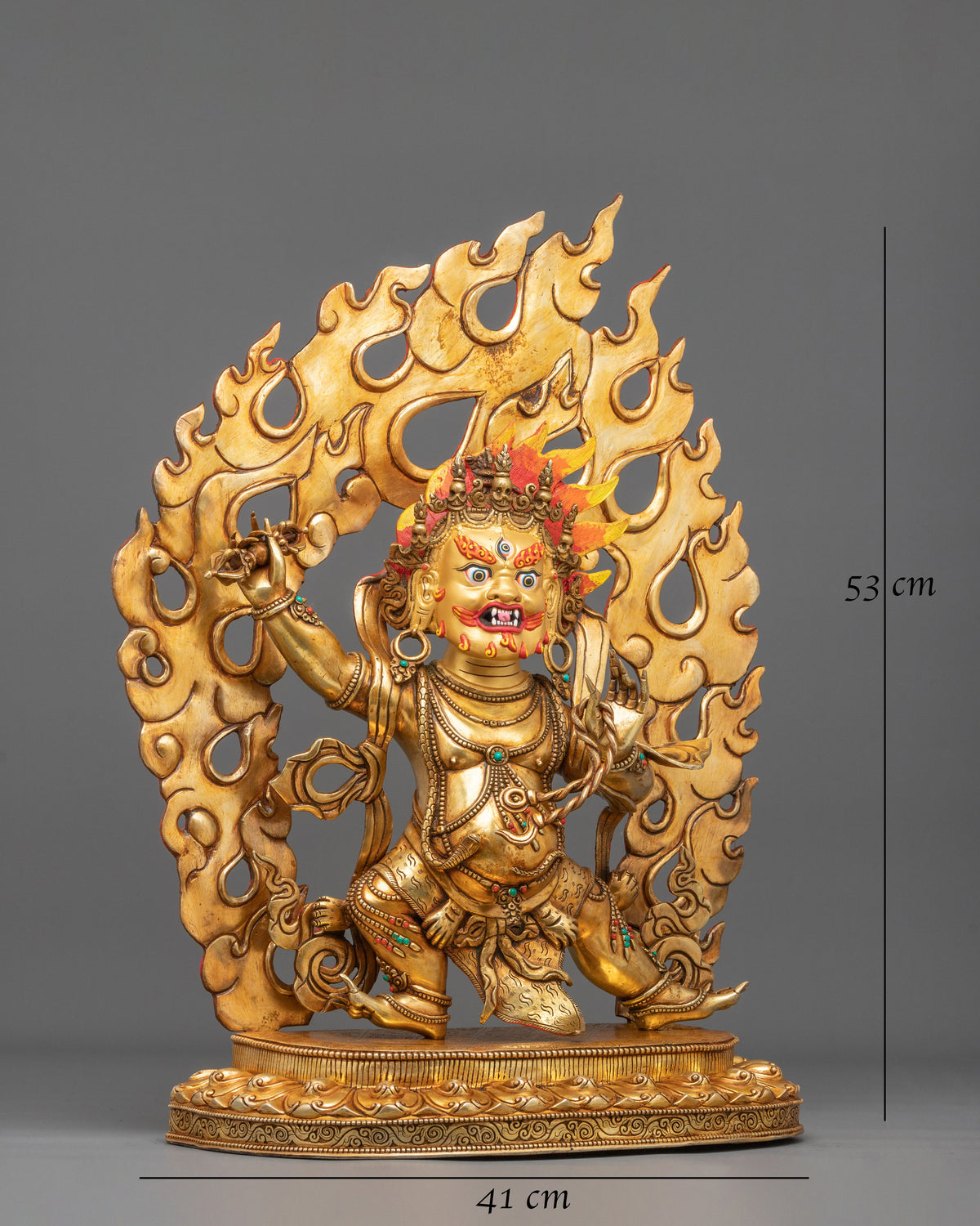 Vajrapani Wrathful Deity Statue | 24K Gold Gilded Copper Statue