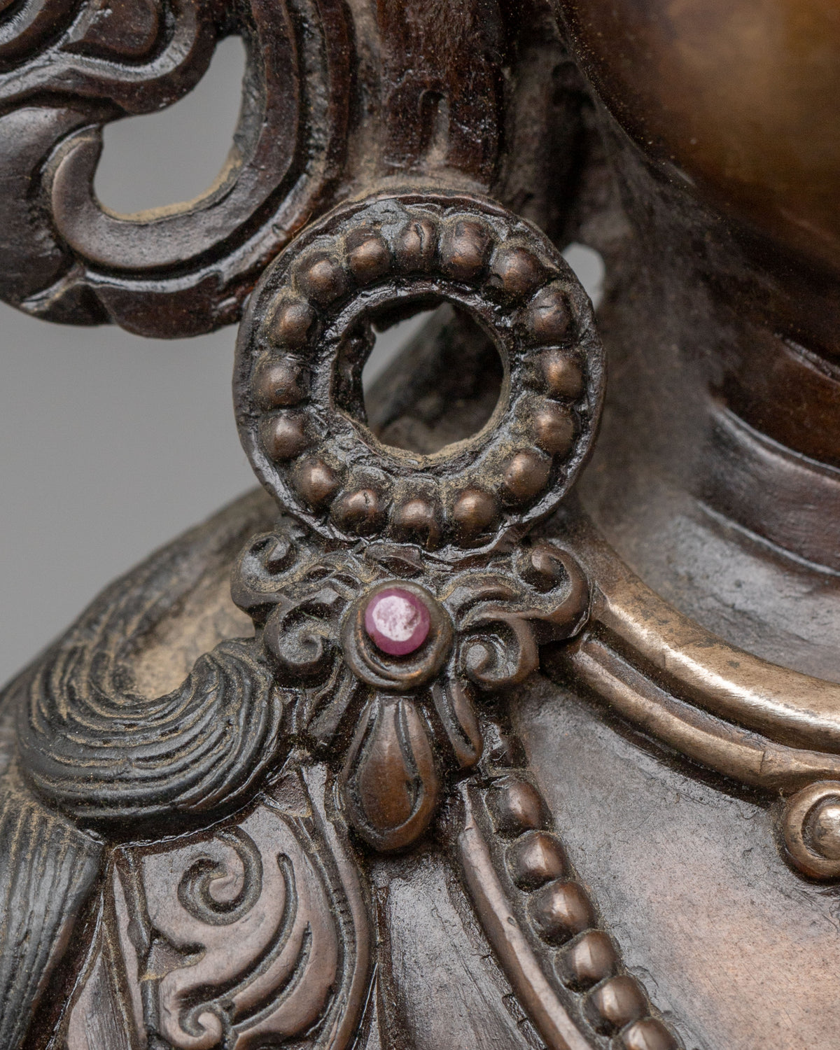 Hand-Carved Vajrasattva Oxidized Statue | Purification Deity