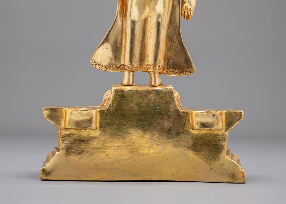 Dipankara Buddha Golden Sculpture | Sacred Meditation Statue