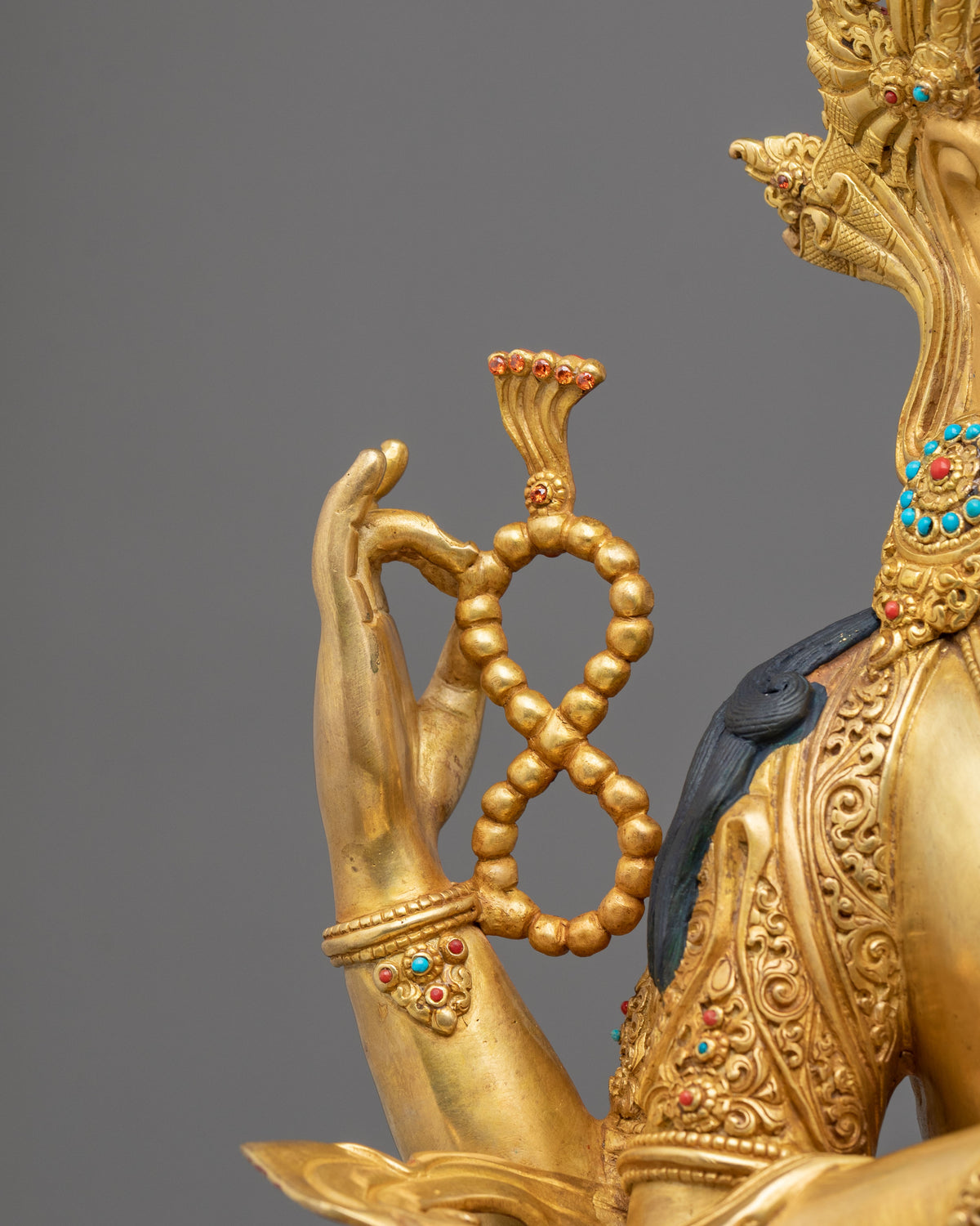 Chenrezig 24K Gold Gilded Sacred Sculpture | Home Decor