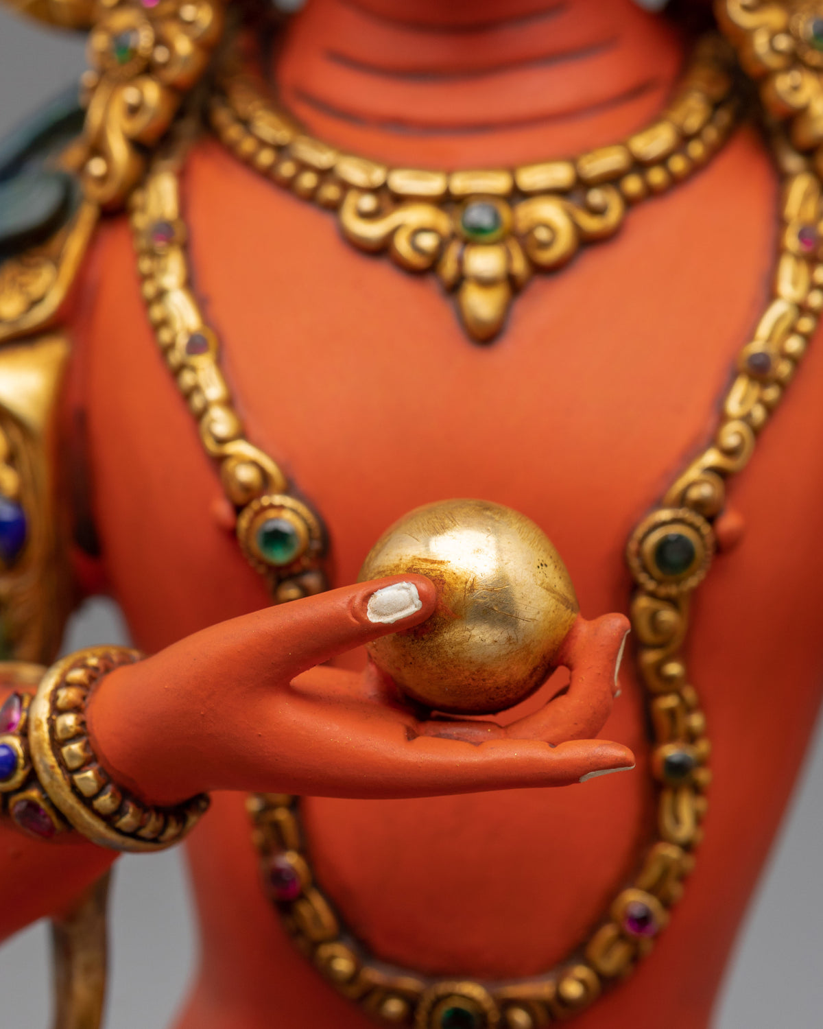 Handmade Kshitigarbha Copper Sculpture | Traditional Buddhist Artwork