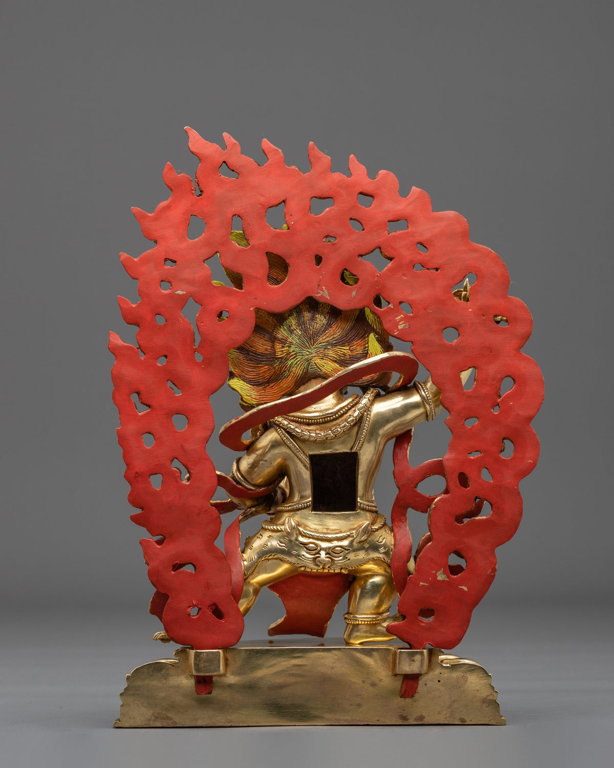 Vajrapani 24K Gold Gilded Sculpture: Wrathful Protector and Holder of the Vajra