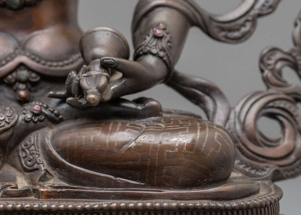 Hand-Carved Vajrasattva Oxidized Statue | Purification Deity