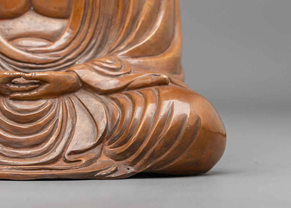 Buddha Peaceful Meditation Statue in Oxidized Copper