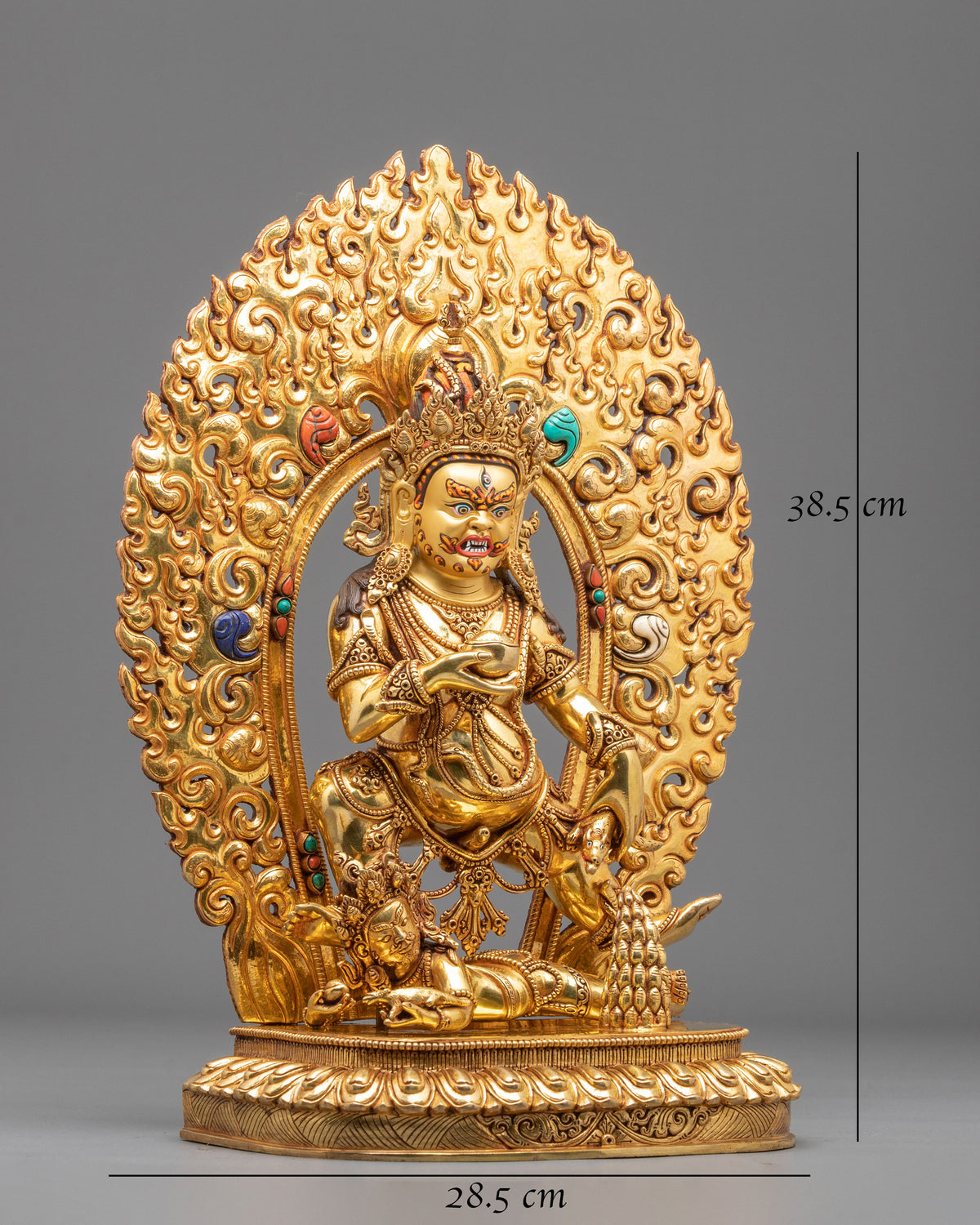 Black Jambhala Statue | Fierce Guardian of Sacred Wealth
