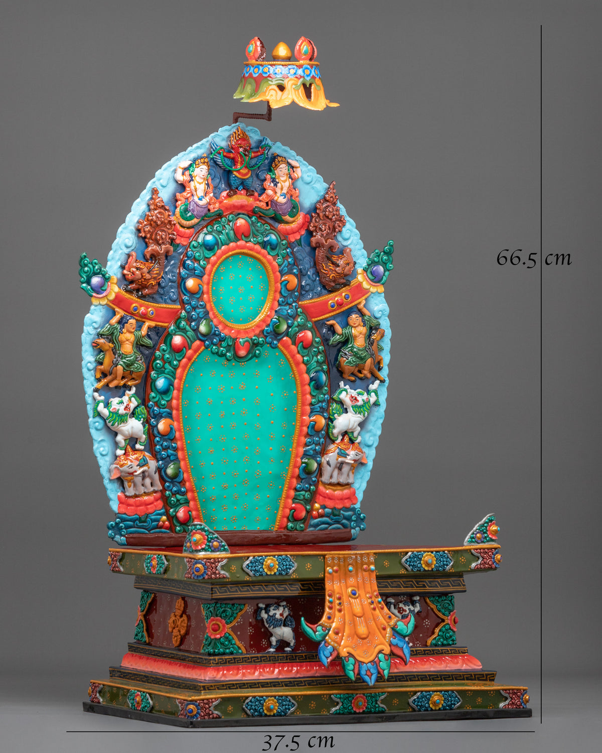 Majestic Copper Throne for Sacred Statues