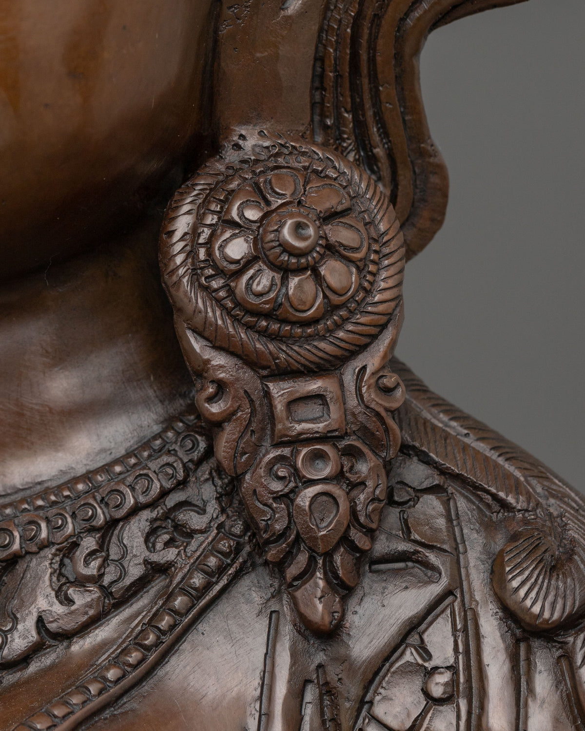 White Tara Oxidized Copper Sculpture for Altar Decor