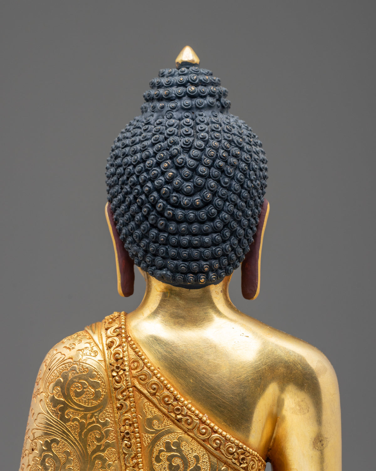 Himalayan Shakyamuni Buddha Sculpture in 24K Gold Gilded Copper