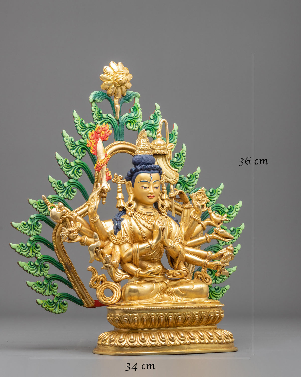 Handcrafted Chundi Statue | 24K Gold Gilded Goddess Figurine