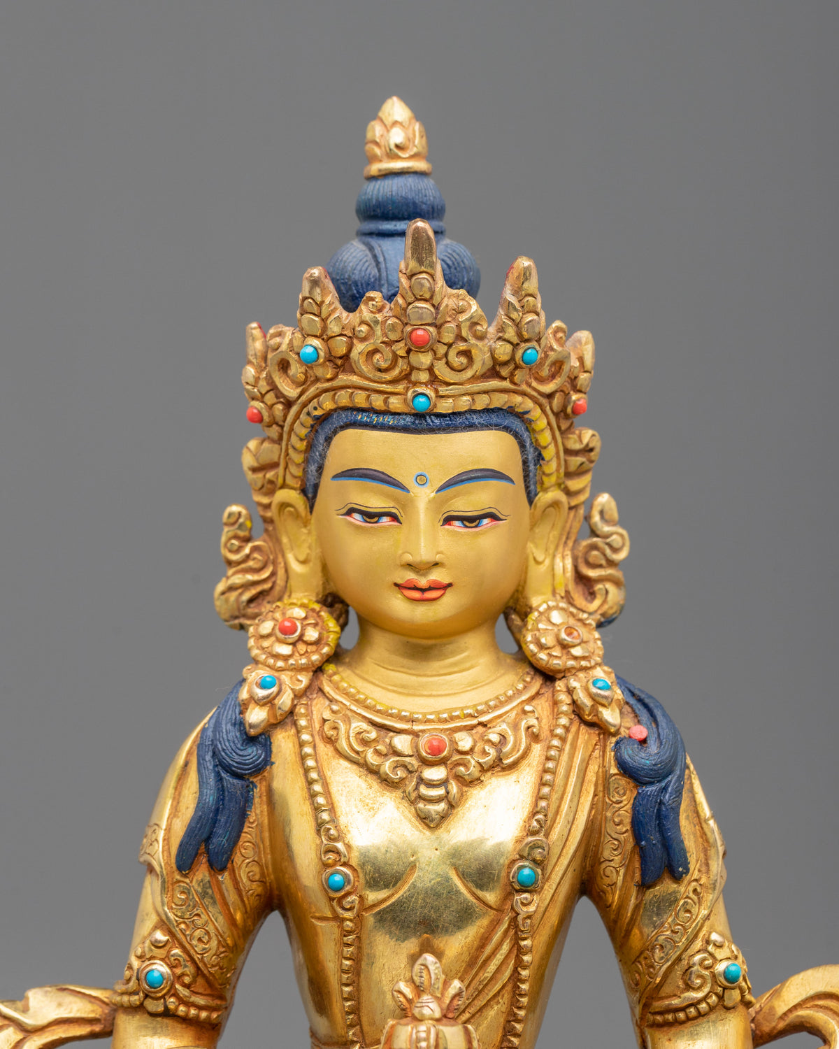 24k Gold Coated Amitayus Sculpture | Buddha of Longevity