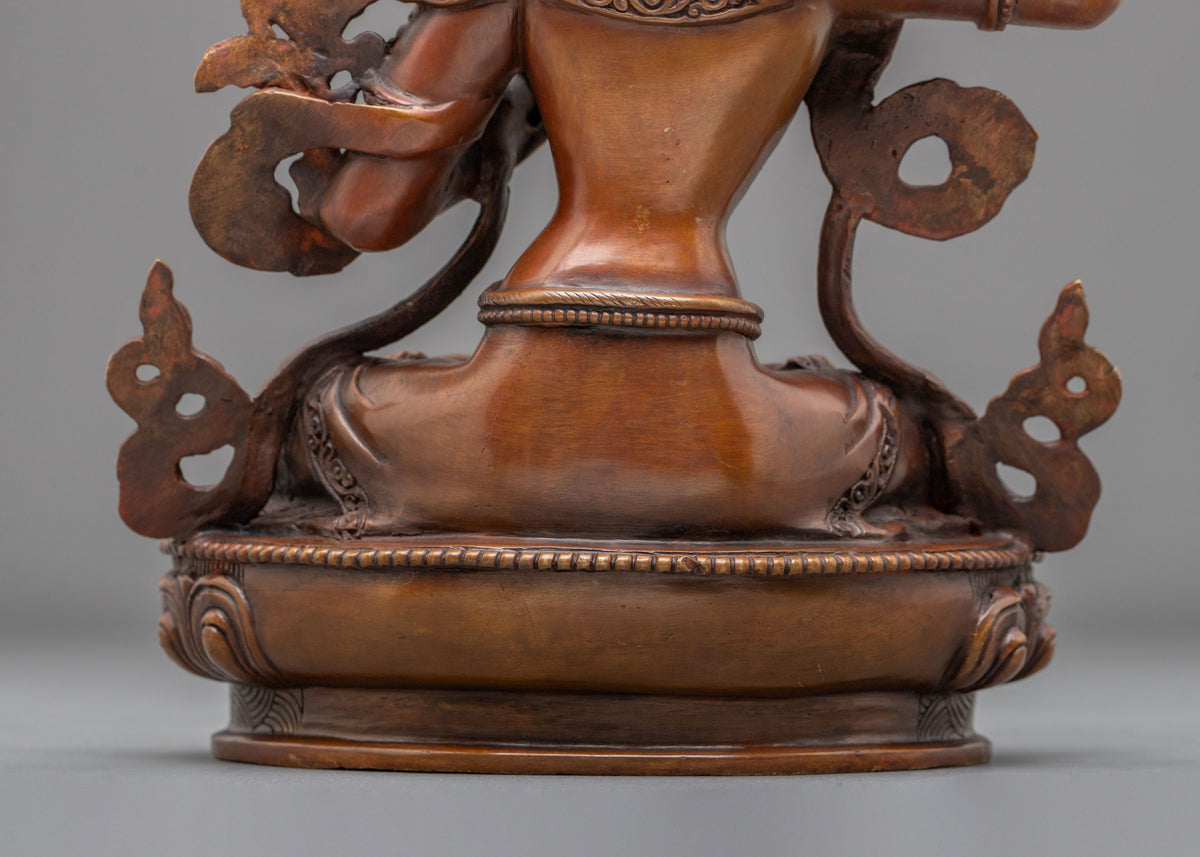 Manjushri Sacred Statue | Oxidized Copper Bodhisattva of Wisdom