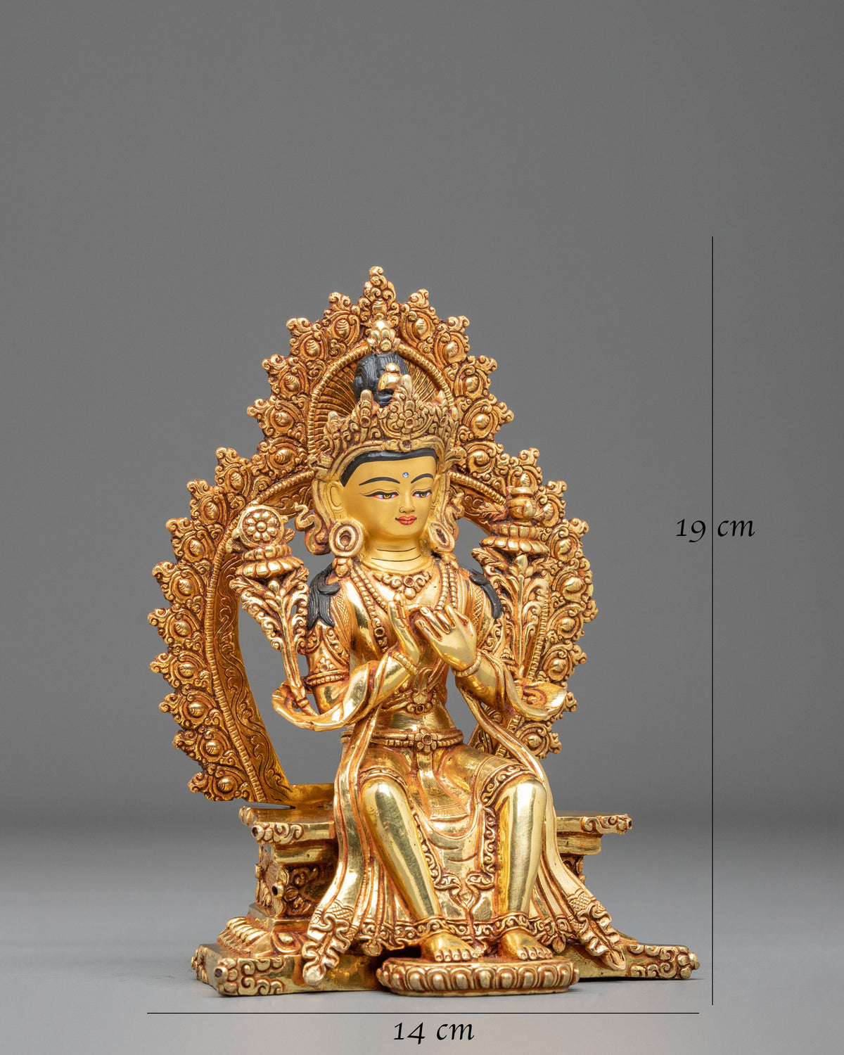 Maitreya Buddha Handmade Copper Statue - Serene Devotional Sculpture