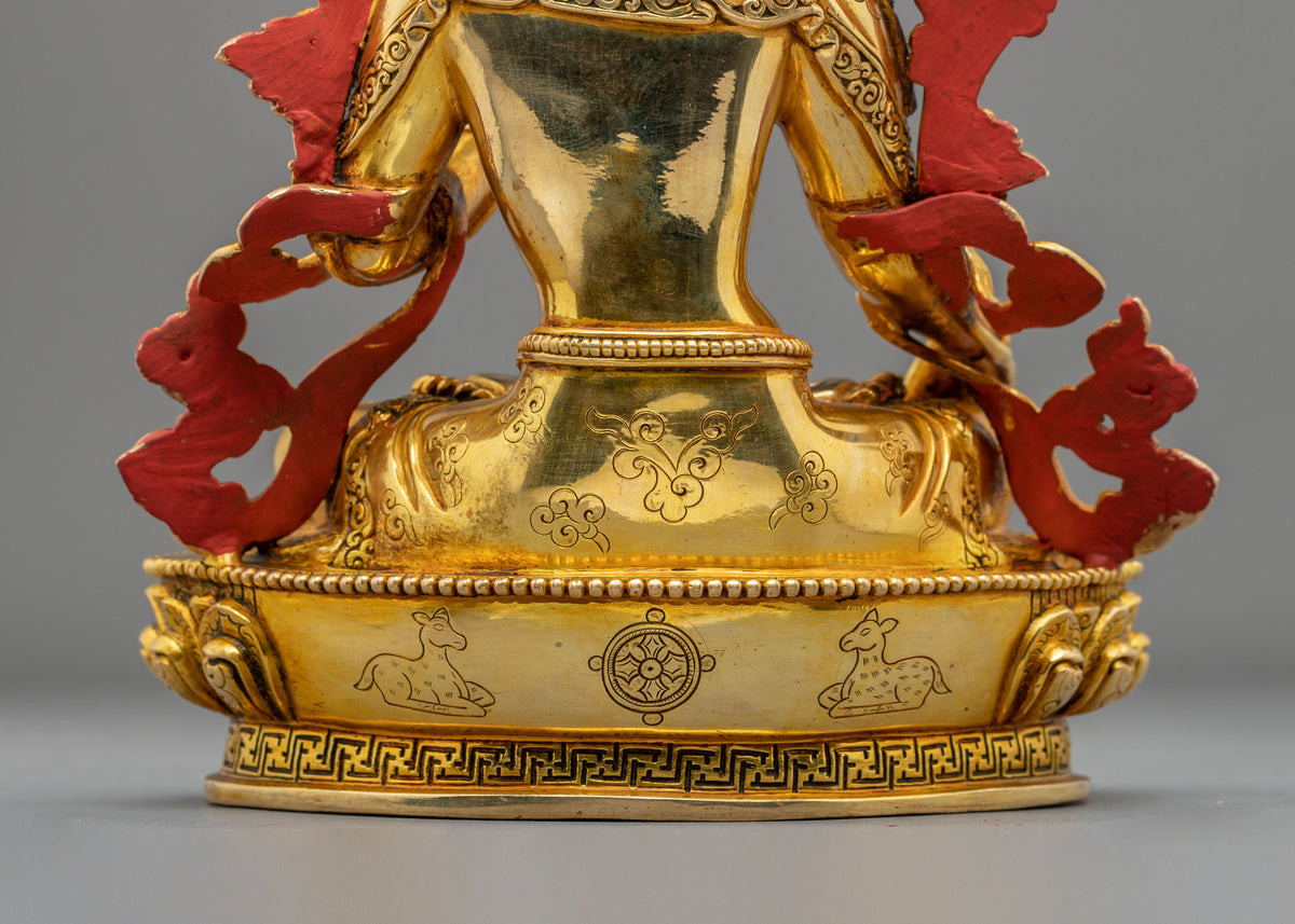 White Tara Goddess of Healing Statue | 24K Gold Gilded Buddhist Sculpture