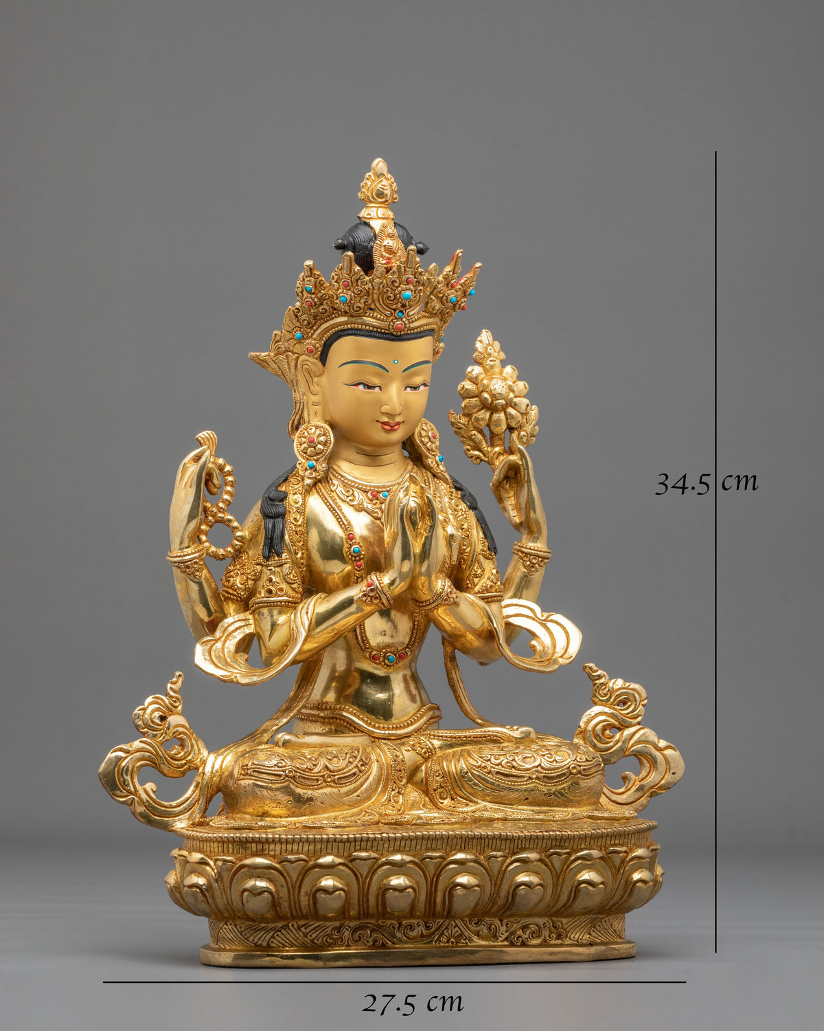 Chenrezig Copper Statue | Sacred Buddhist Guardian