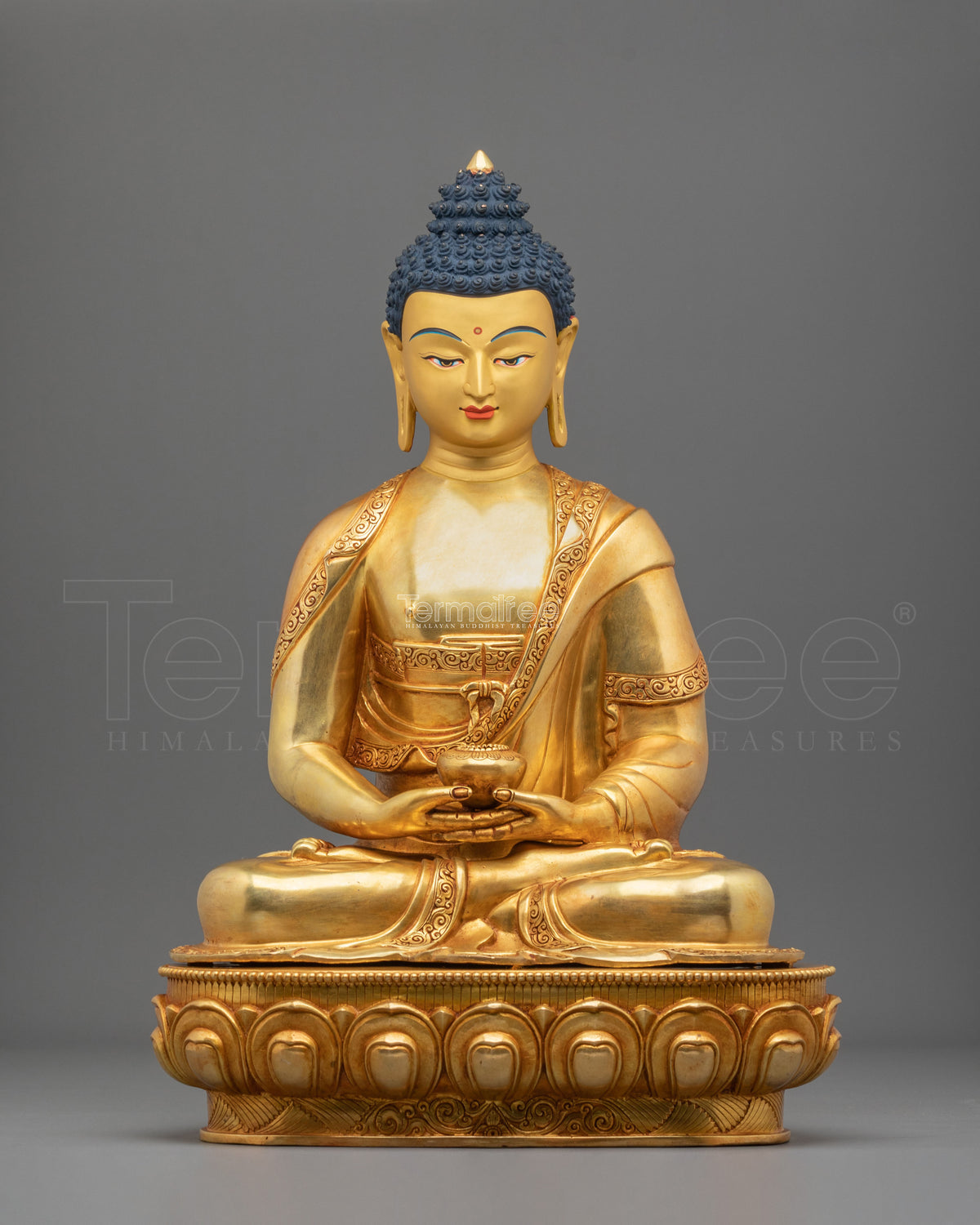 Amitabha Buddha Pure Land Deity Statue | 24K Gilded Copper