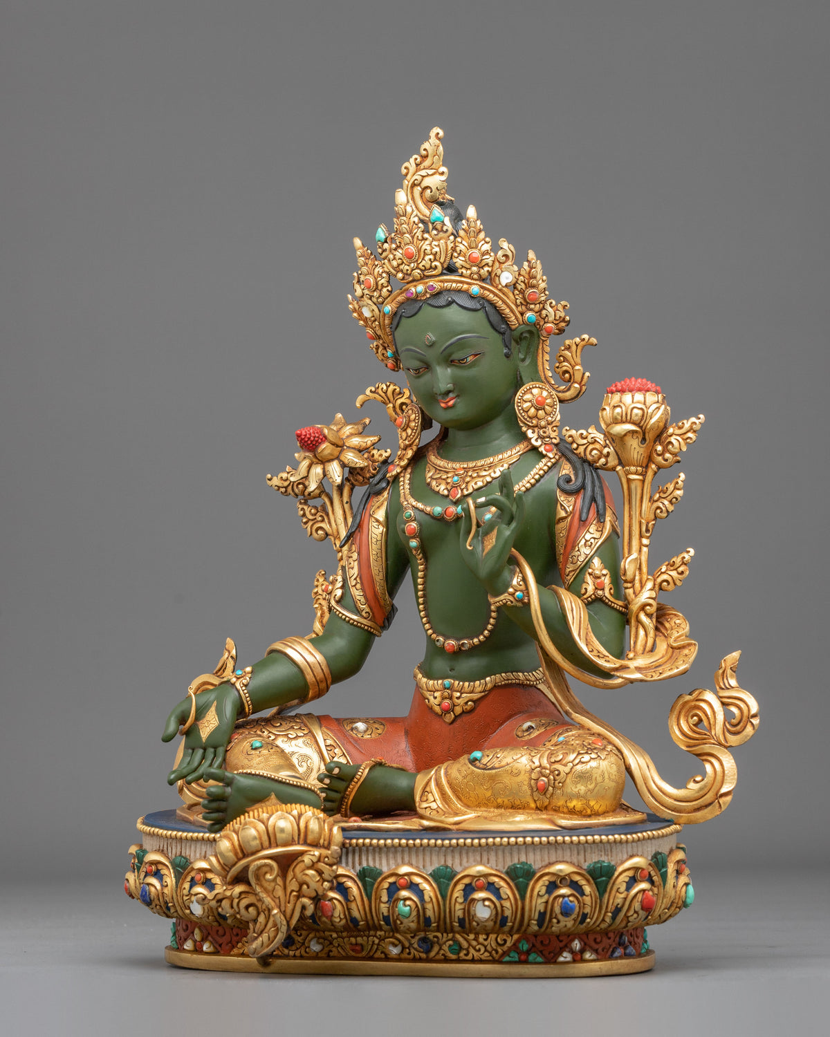 Green Tara Sculpture | Tibetan Goddess of Protection