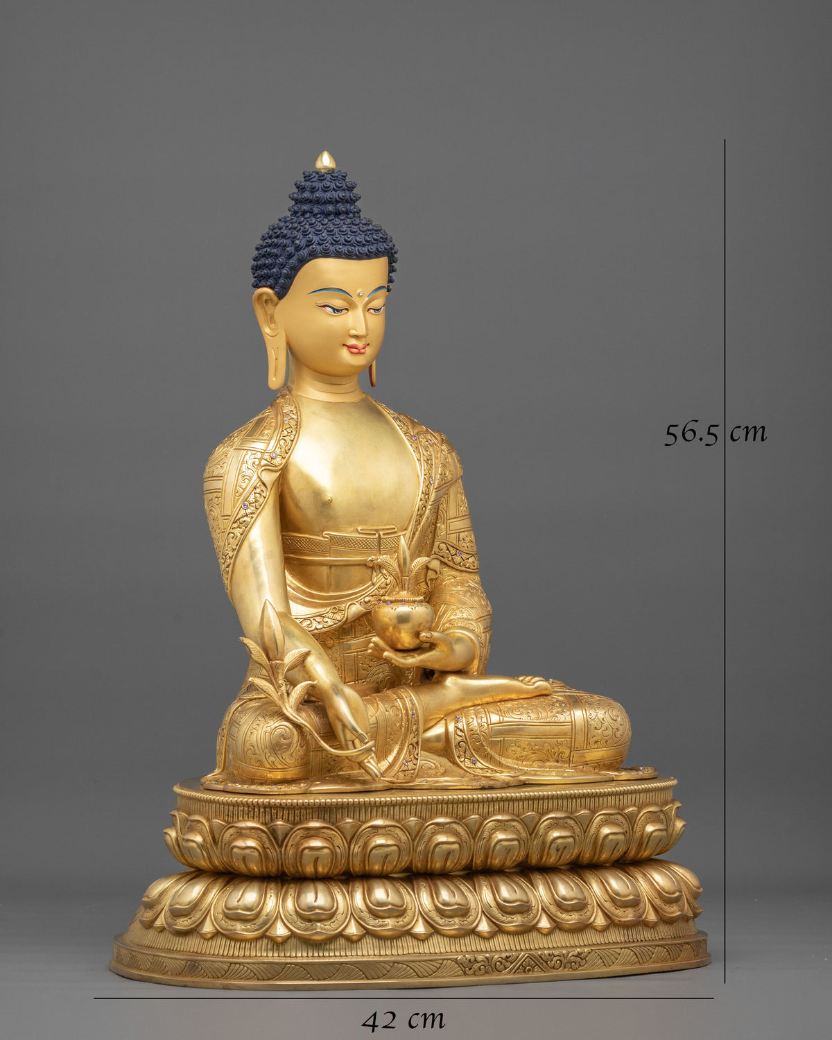 Medicine Buddha Statue for Meditation: Altar Decoration