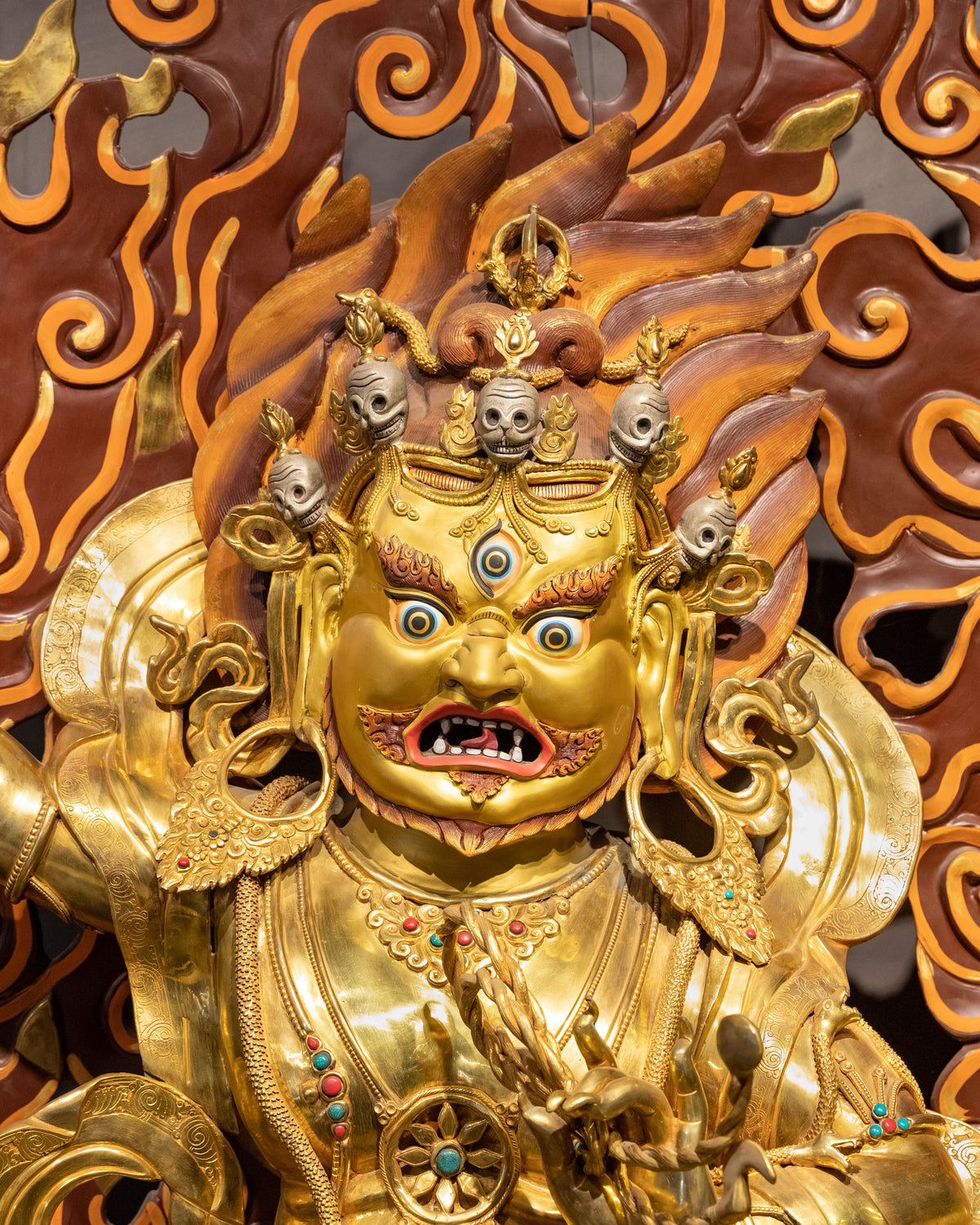 Vajrapani 24K Gold Gilded Sculpture: Guardian of Power