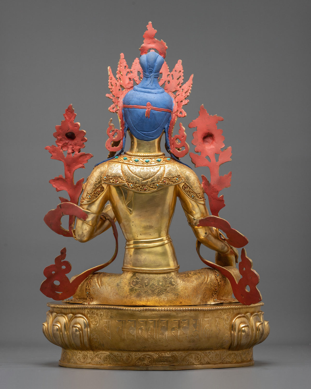 Green Tara 24K Fire Gold Gliding Statue | Buddhist Home Decoration