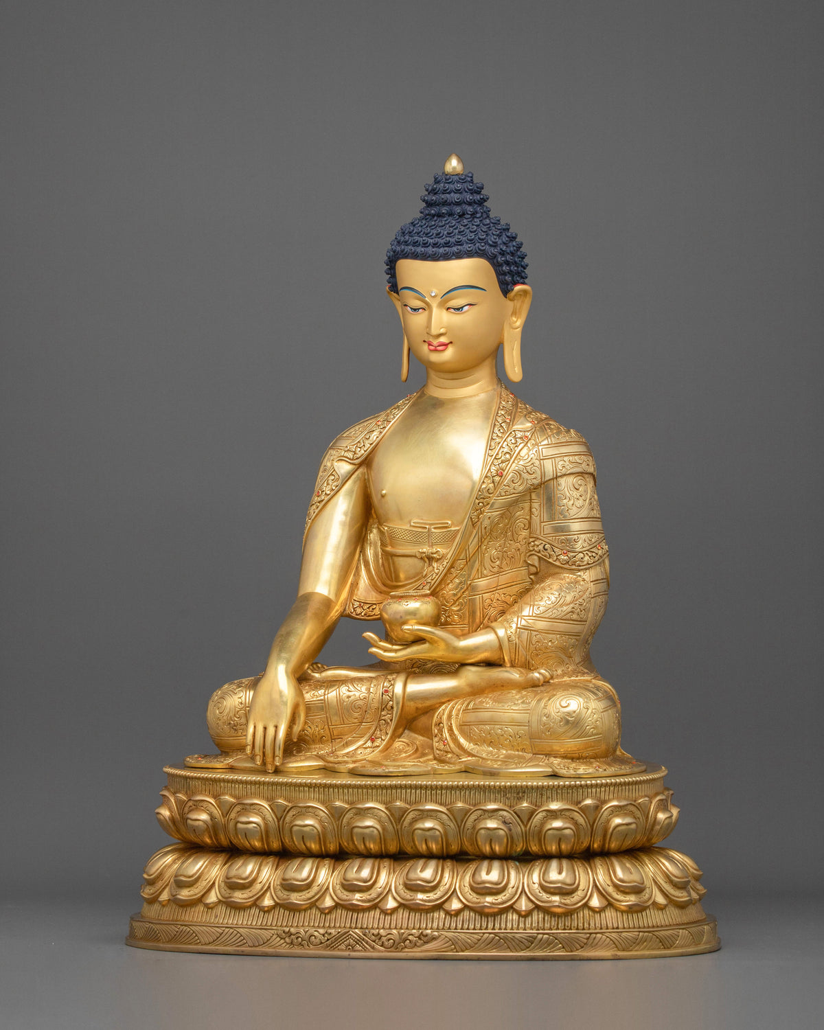 Three Buddha Deity Statue Collection | 24K Gold Gilded Buddhist Statue Set