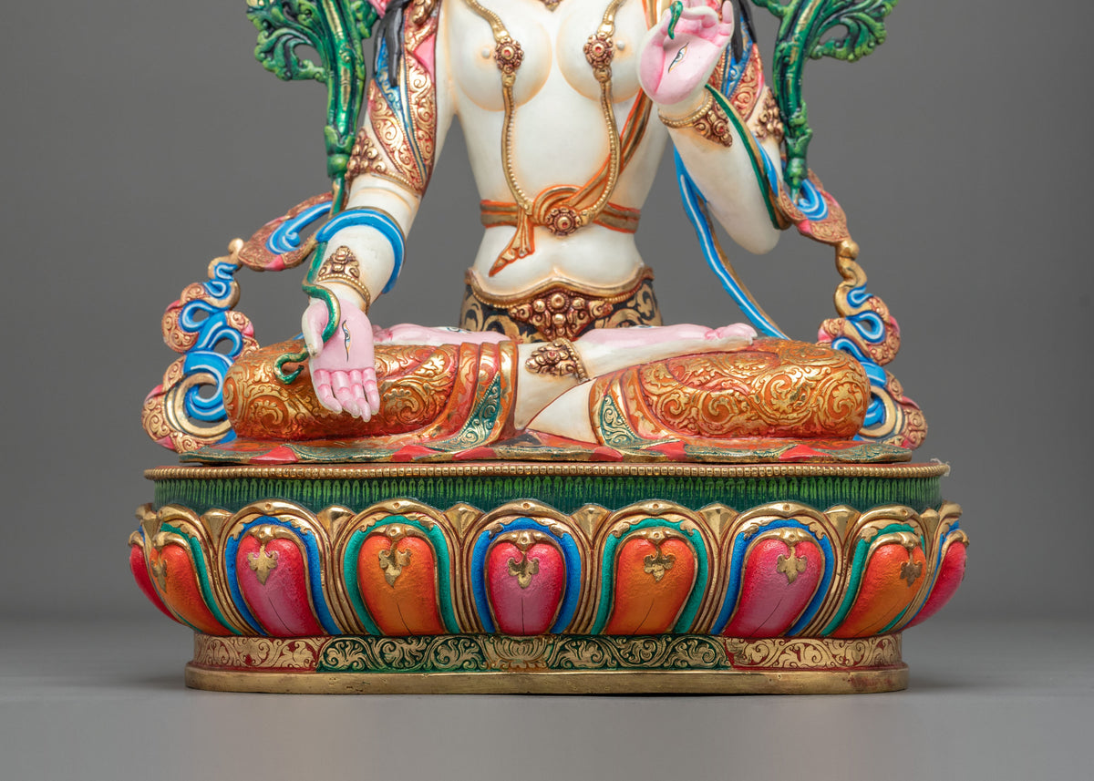 White Tara Statue: Buddhist Deity of Compassion and Longevity
