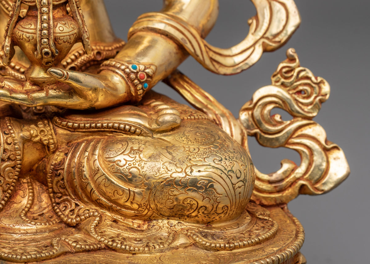 shitigarbha Bodhisattva Figurine | 24K Gold Gilded Buddhist Sculpture