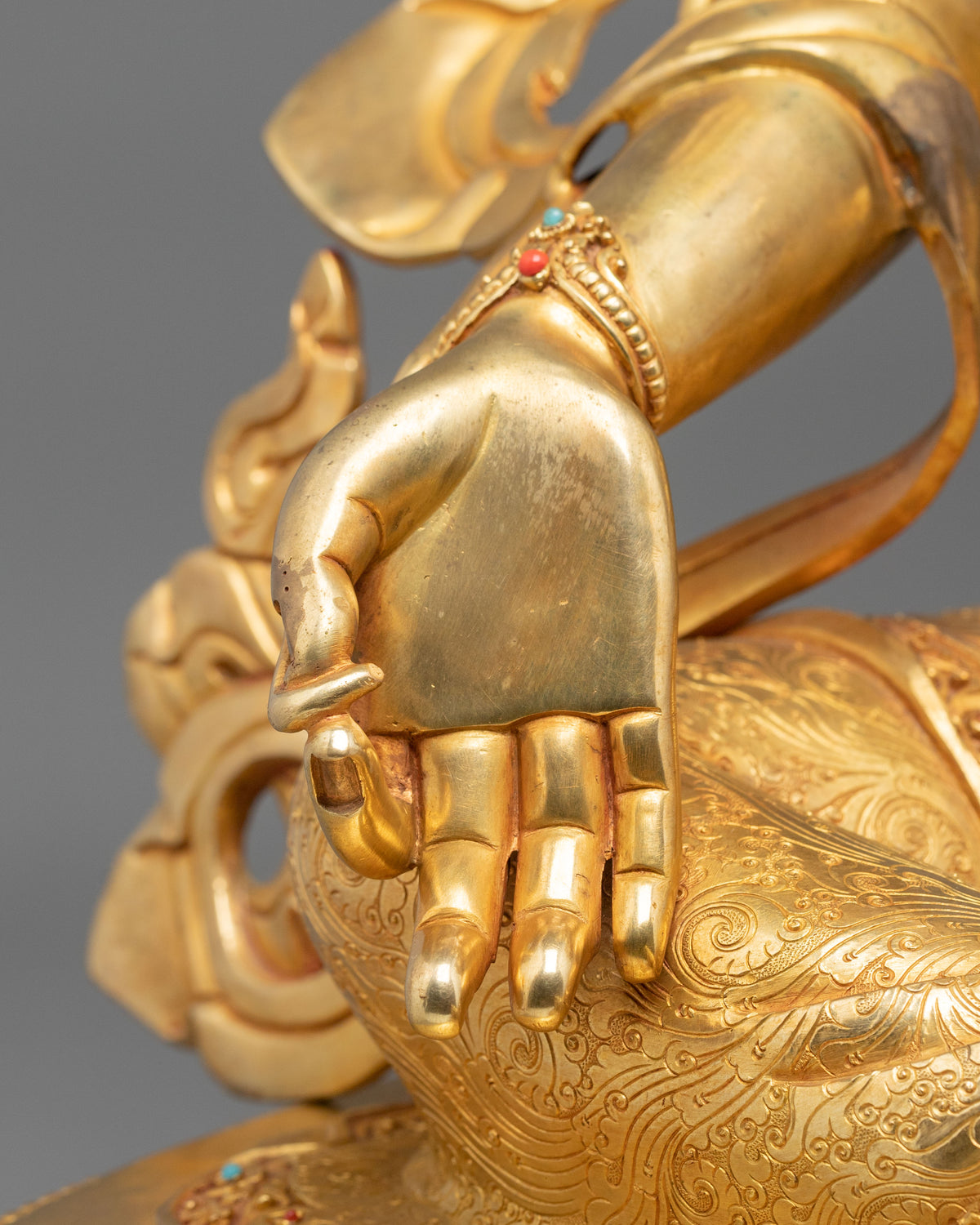 Green Tara 24K Fire Gold Gliding Statue | Buddhist Home Decoration